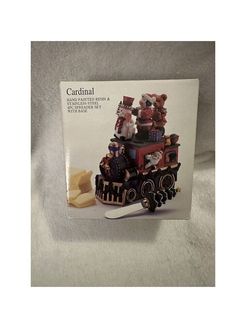 Cardinal Hand Painted Resin & Stainless Steel Christmas Spreader Set New In Box